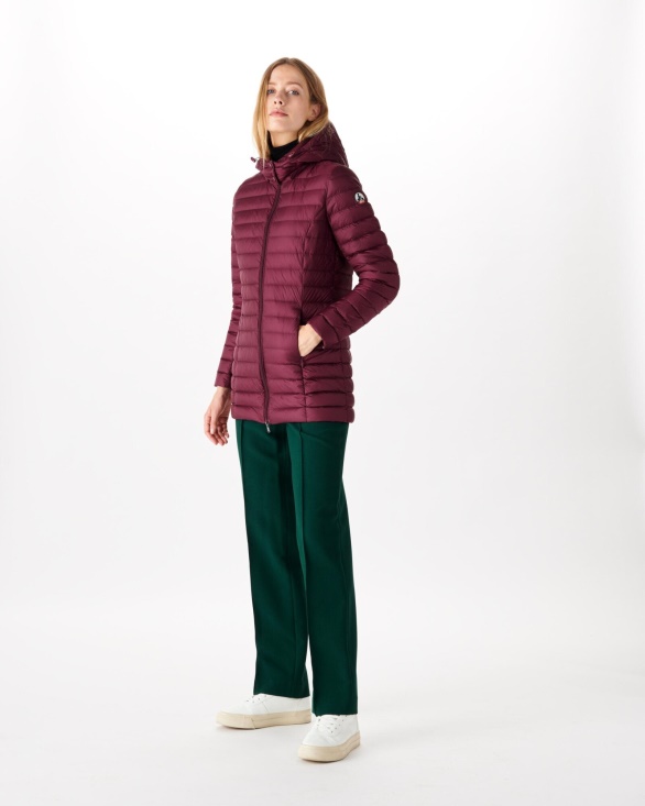 Jott UK Hooded Down Jacket Aubergine Nour