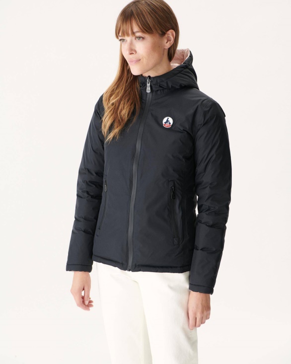 Jott UK Reversible Down Jacket Noir/Rose Pale Vienna