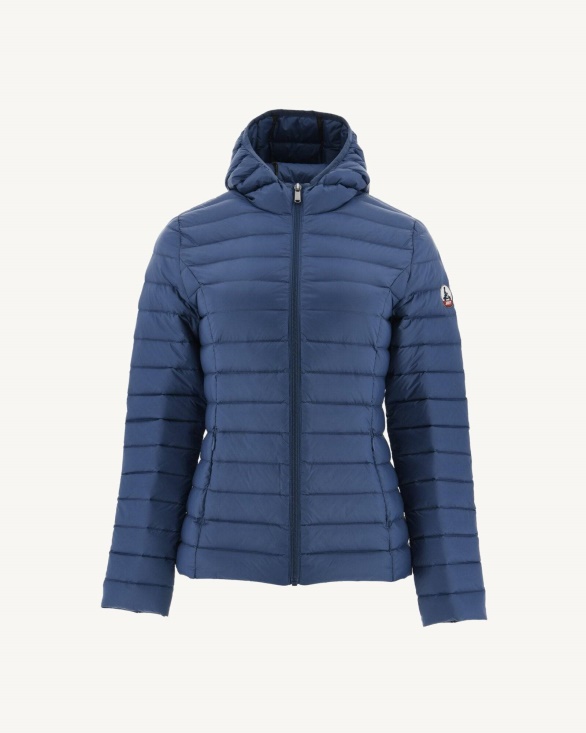 Jott UK Lightweight Hooded Down Jacket Blue Jeans Cloe