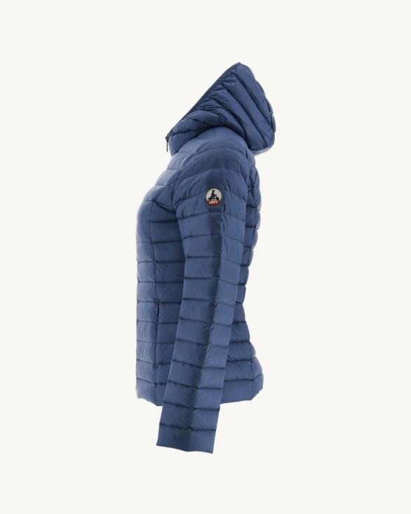 Jott UK Lightweight Hooded Down Jacket Blue Jeans Cloe