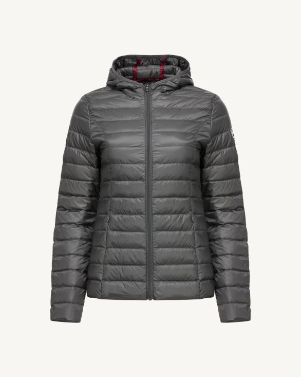 Lightweight Hooded Down Jacket Anthracite Cloe Jott UK