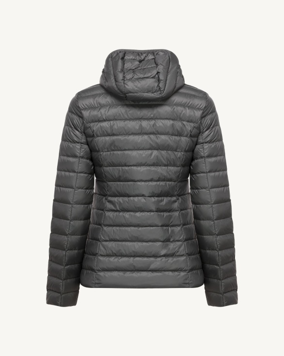 Lightweight Hooded Down Jacket Anthracite Cloe Jott UK
