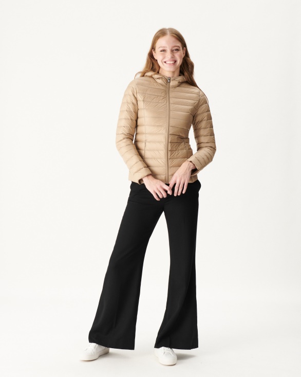 Jott UK Lightweight Hooded Down Jacket Beige Cloe