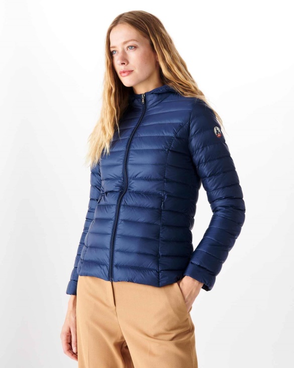Jott UK Lightweight Hooded Down Jacket Blue Abysse Cloe
