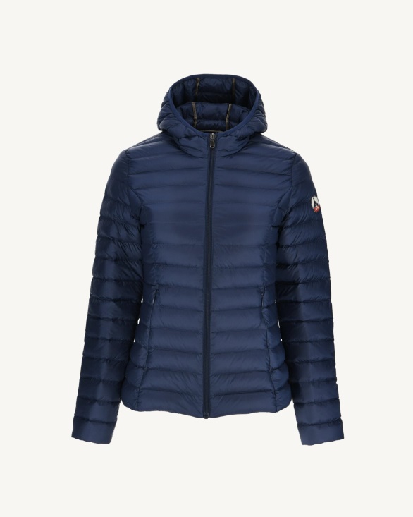 Jott UK Lightweight Hooded Down Jacket Blue Abysse Cloe