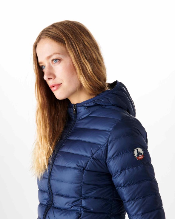 Jott UK Lightweight Hooded Down Jacket Blue Abysse Cloe