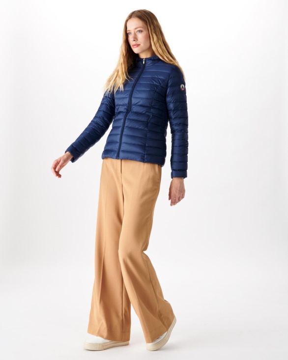 Jott UK Lightweight Hooded Down Jacket Blue Abysse Cloe