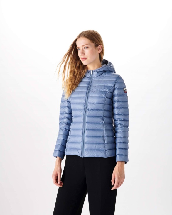 Lightweight Hooded Down Jacket Blue Delave Cloe Jott UK