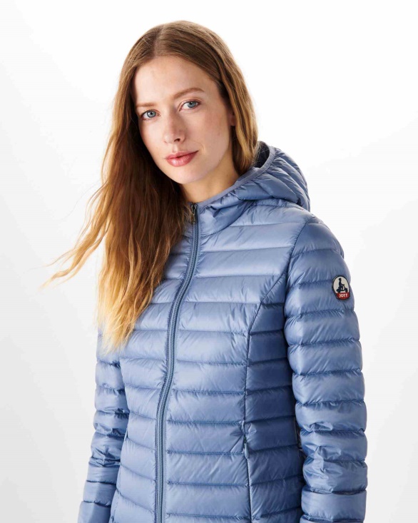 Lightweight Hooded Down Jacket Blue Delave Cloe Jott UK
