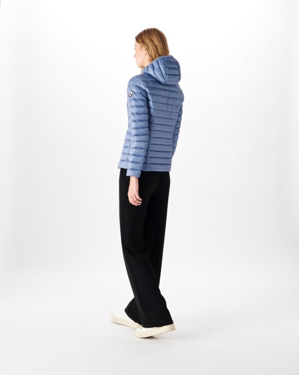 Lightweight Hooded Down Jacket Blue Delave Cloe Jott UK