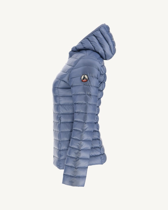 Lightweight Hooded Down Jacket Blue Delave Cloe Jott UK