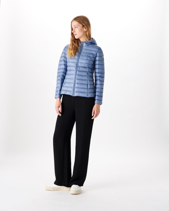 Lightweight Hooded Down Jacket Blue Delave Cloe Jott UK