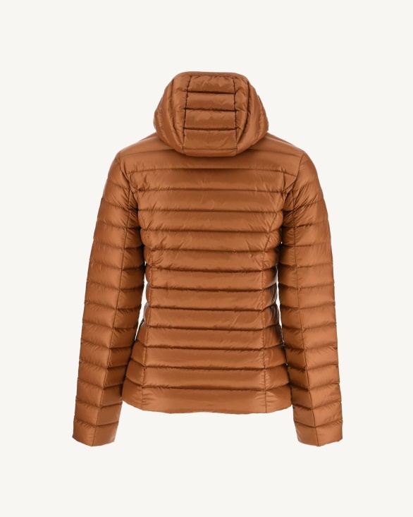 Lightweight Hooded Down Jacket Caramel Cloe Jott UK