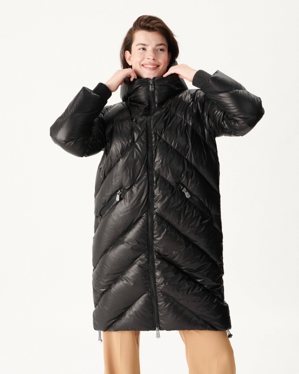 Extreme Cold Hooded Long Down Jacket Noir Comet Jott UK