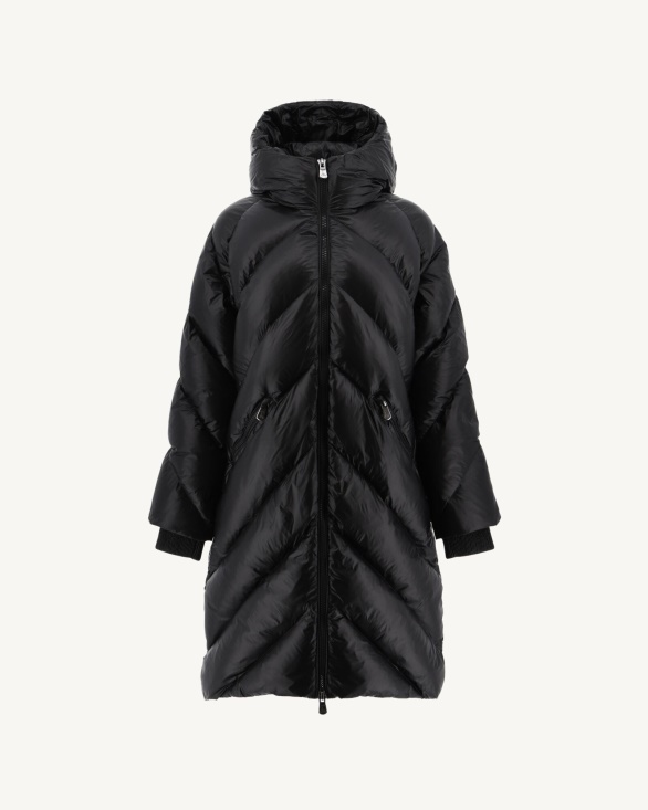 Extreme Cold Hooded Long Down Jacket Noir Comet Jott UK
