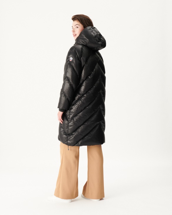 Extreme Cold Hooded Long Down Jacket Noir Comet Jott UK