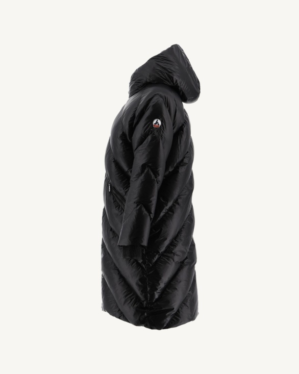 Extreme Cold Hooded Long Down Jacket Noir Comet Jott UK
