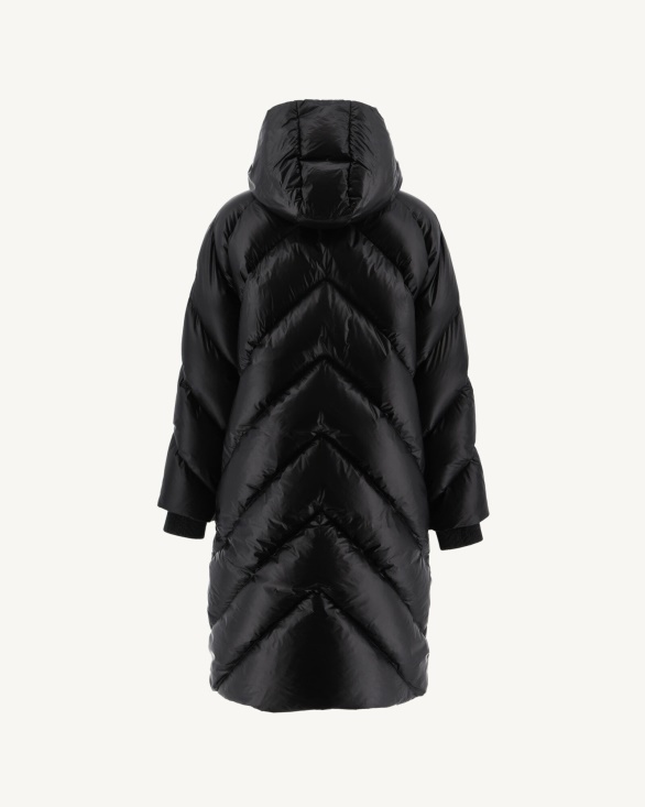 Extreme Cold Hooded Long Down Jacket Noir Comet Jott UK