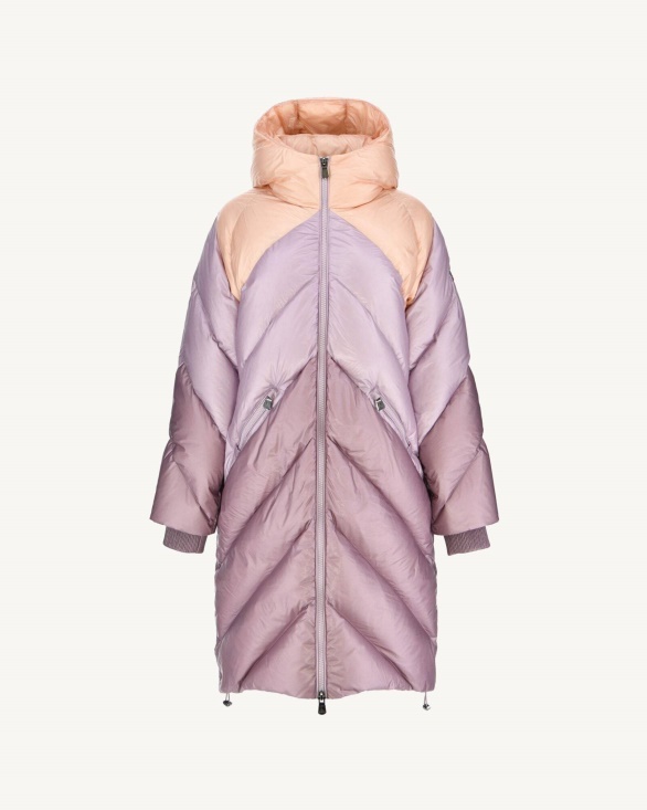 Jott UK Extreme Cold Hooded Long Down Jacket Combo Violet Comet