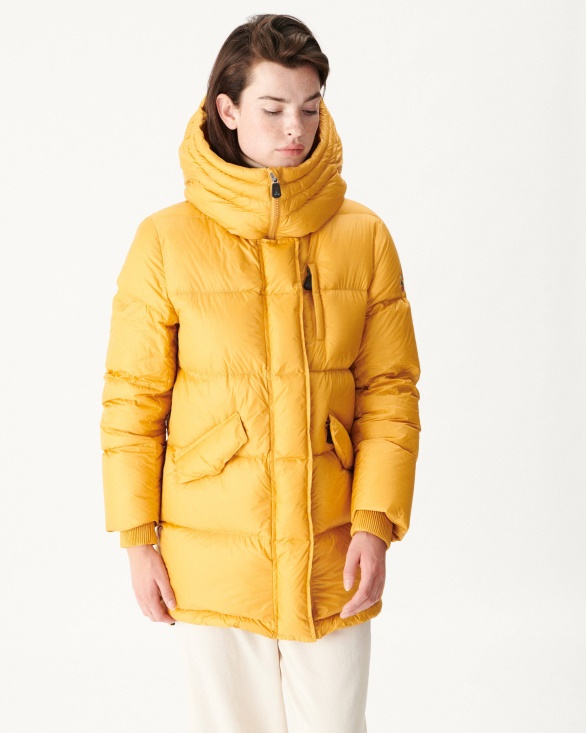 Jott UK Moutarde Extreme Cold Delhi Hooded Puffer Jacket