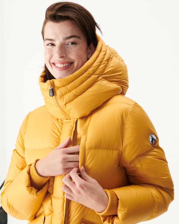 Jott UK Moutarde Extreme Cold Delhi Hooded Puffer Jacket