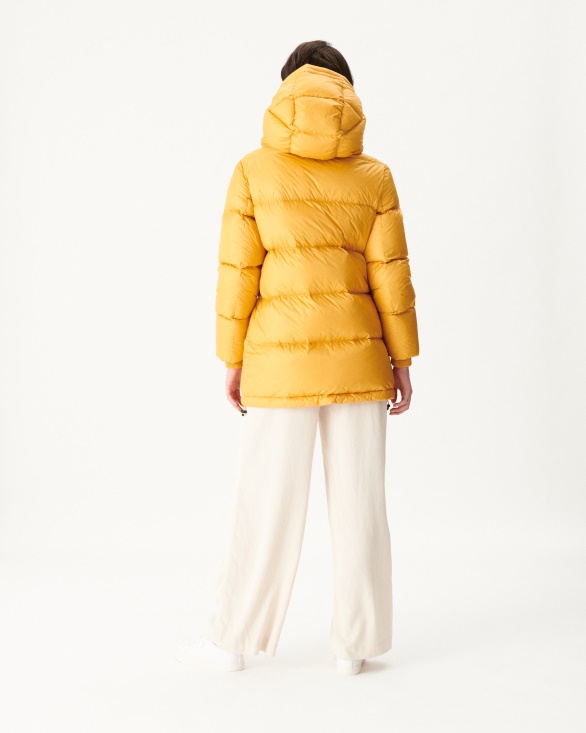 Jott UK Moutarde Extreme Cold Delhi Hooded Puffer Jacket