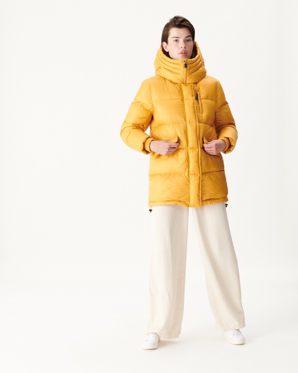Jott UK Moutarde Extreme Cold Delhi Hooded Puffer Jacket