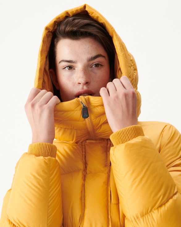 Jott UK Moutarde Extreme Cold Delhi Hooded Puffer Jacket