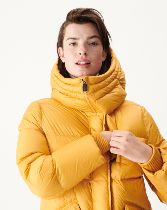 Jott UK Moutarde Extreme Cold Delhi Hooded Puffer Jacket