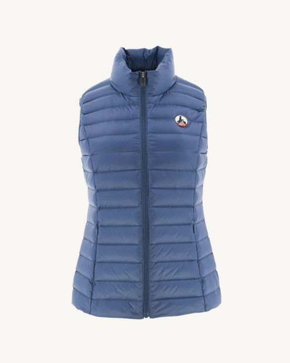 Jott UK Light Sleeveless Down Jacket Blue Jeans Seda