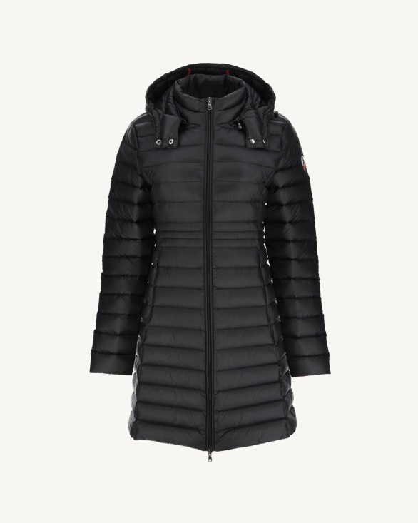 Long Hooded Down Jacket Noir Vero Jott UK