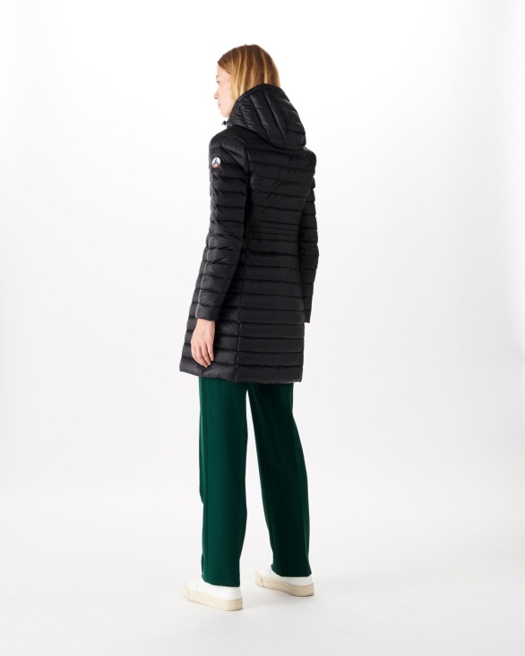 Long Hooded Down Jacket Noir Vero Jott UK