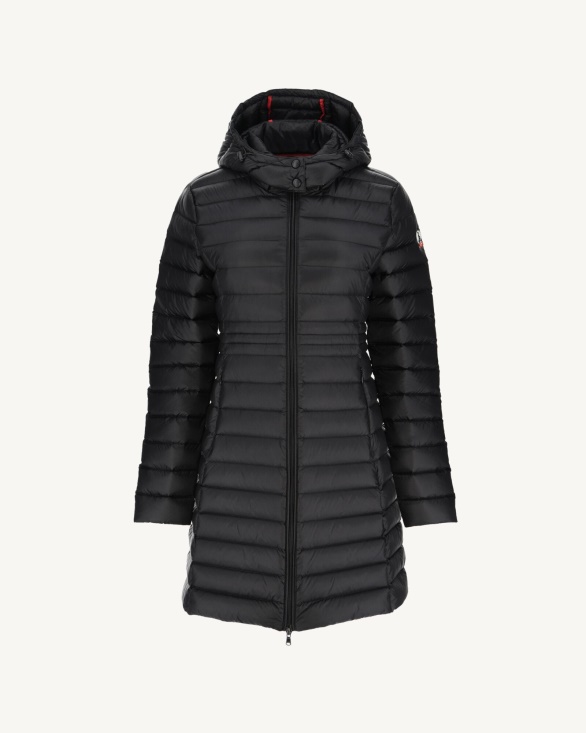 Long Hooded Down Jacket Noir Vero Jott UK