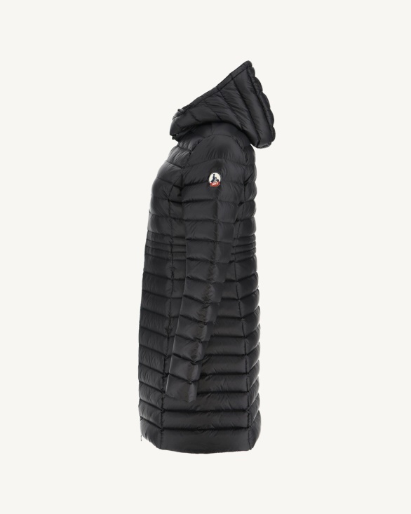 Long Hooded Down Jacket Noir Vero Jott UK