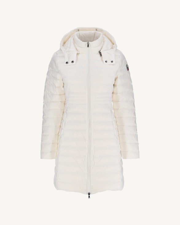 Jott UK Long Hooded Down Jacket Blanc Vero