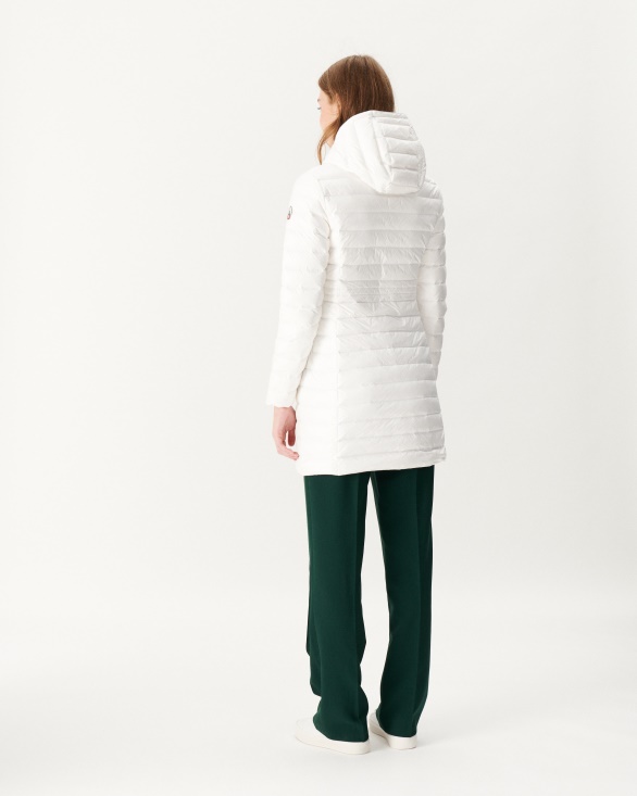 Jott UK Long Hooded Down Jacket Blanc Vero