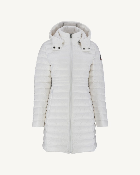Jott UK Long Hooded Down Jacket Blanc Vero
