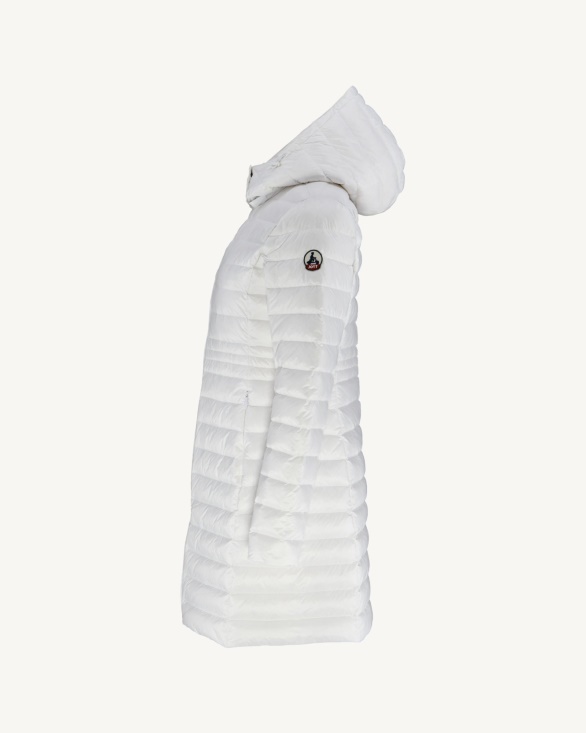 Jott UK Long Hooded Down Jacket Blanc Vero