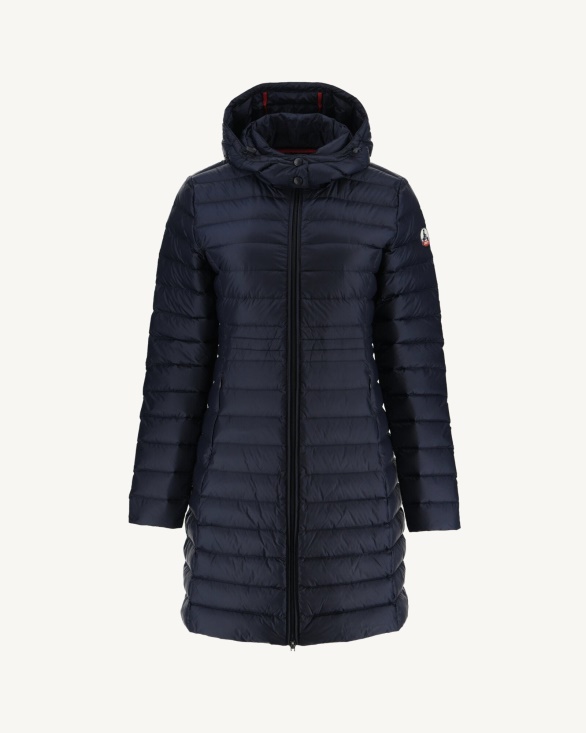 Long Hooded Down Jacket Marine Vero Jott UK