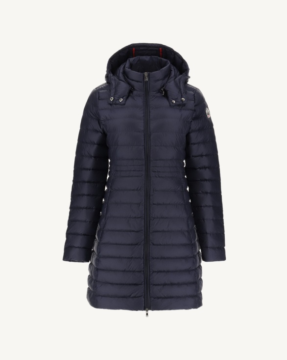 Long Hooded Down Jacket Marine Vero Jott UK