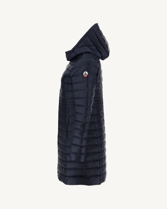 Long Hooded Down Jacket Marine Vero Jott UK