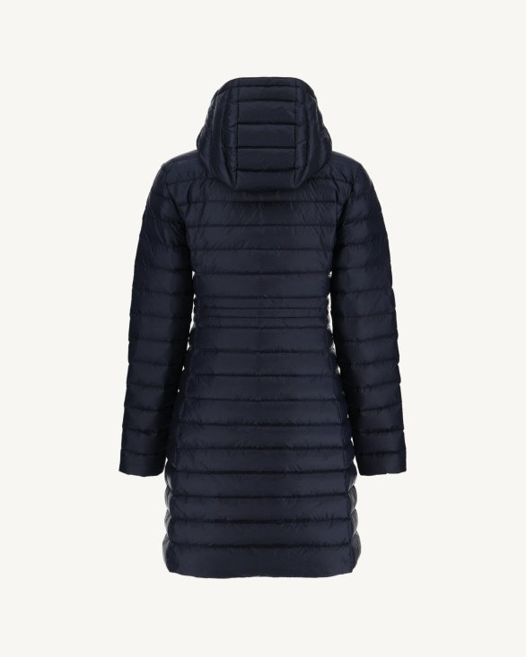 Long Hooded Down Jacket Marine Vero Jott UK