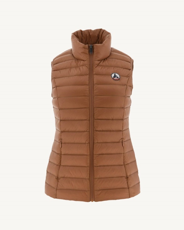 Jott UK Light Sleeveless Down Jacket Camel Seda
