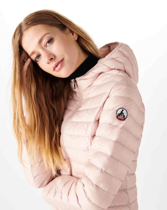 Lightweight Hooded Down Jacket Rose Pale Cloe Jott UK