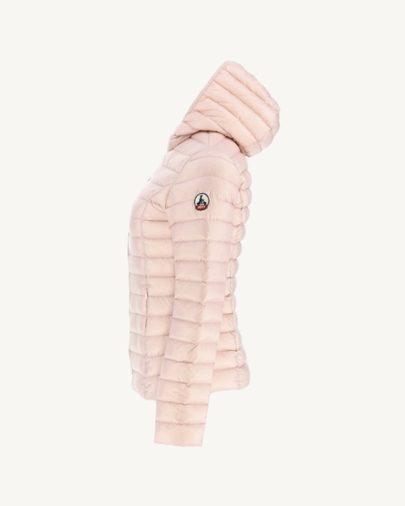 Lightweight Hooded Down Jacket Rose Pale Cloe Jott UK