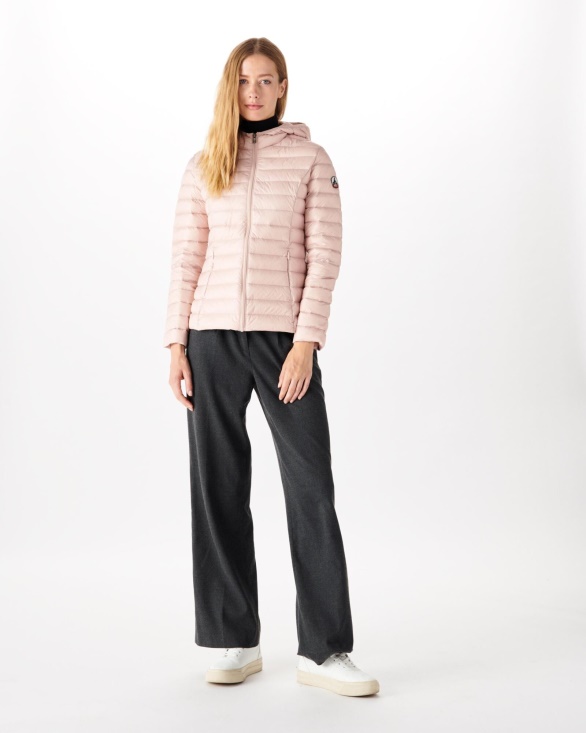 Lightweight Hooded Down Jacket Rose Pale Cloe Jott UK
