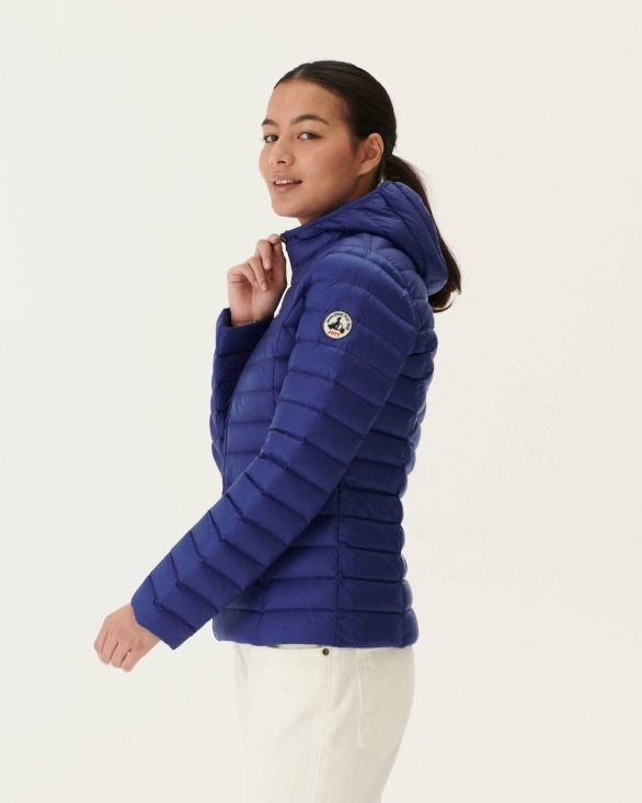 Jott UK Lightweight Hooded Down Jacket Dark Denim Cloe