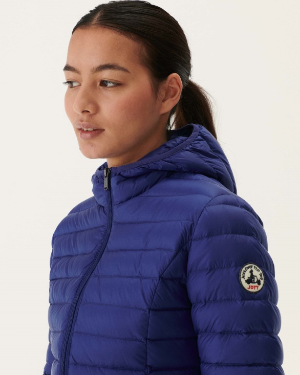 Jott UK Lightweight Hooded Down Jacket Dark Denim Cloe