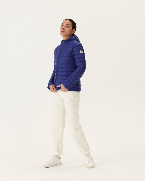 Jott UK Lightweight Hooded Down Jacket Dark Denim Cloe