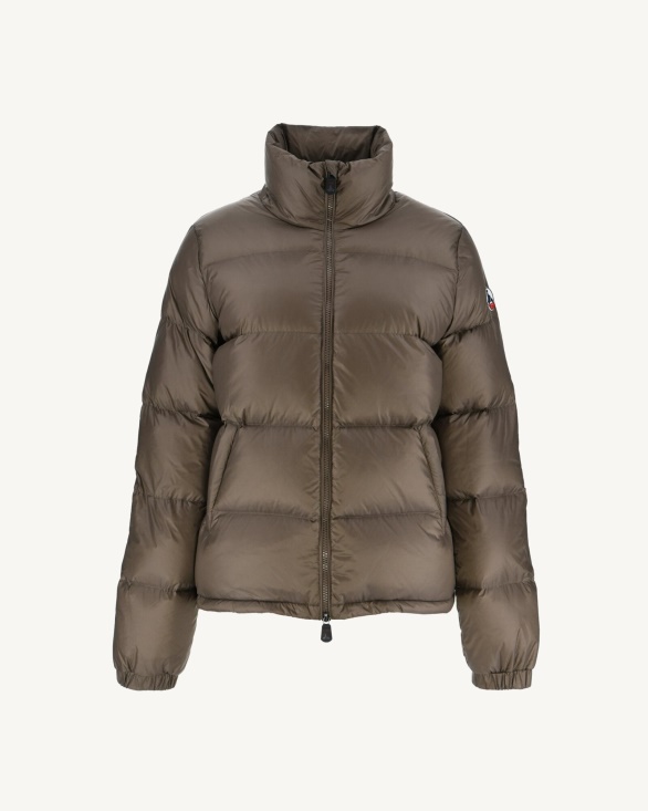 Jott UK Extreme Cold Quilted Down Jacket Taupe Cardiff